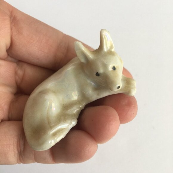 Vintage Dog Figurine Statue - Made in Japan White German Shepherd Lusterware - Picture 13 of 16